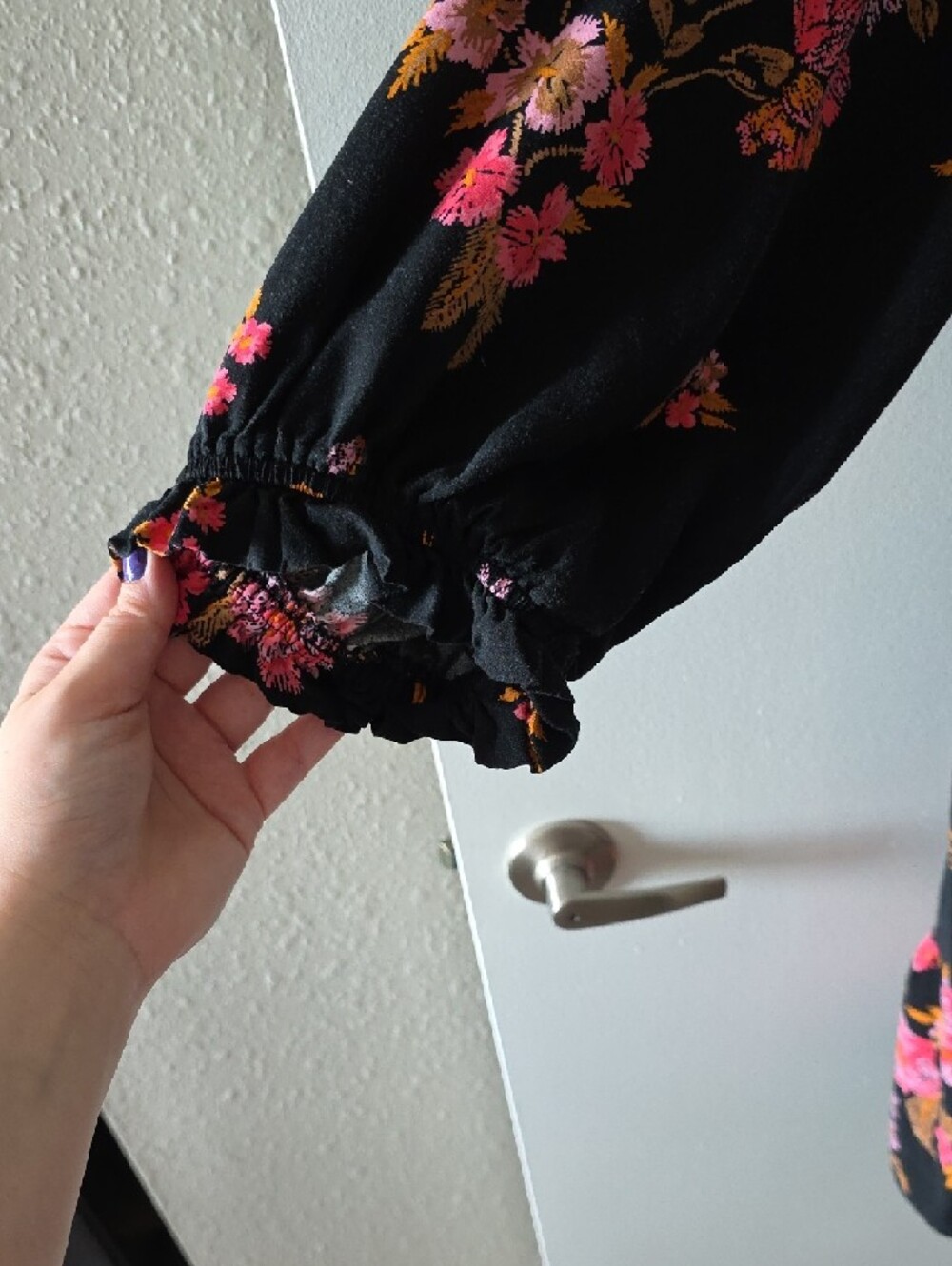 Torrid Black Lace Dress with Pink & Gold Floral Trim - Picture 2 of 6